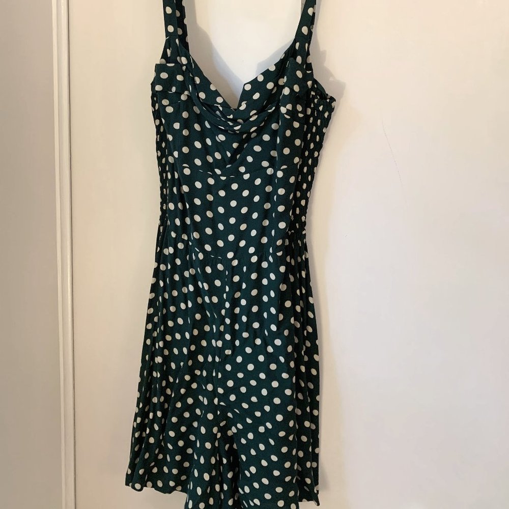 Trashy Diva Green and White Polka Dot Romper SZ L